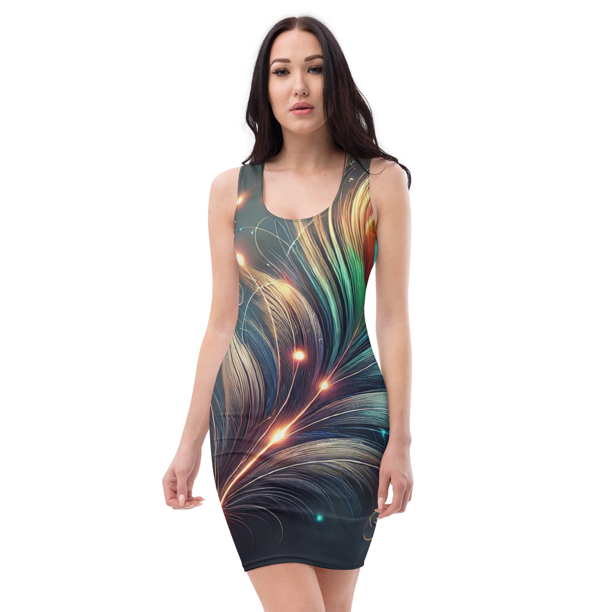 date-party-dress-peacock-feather-design