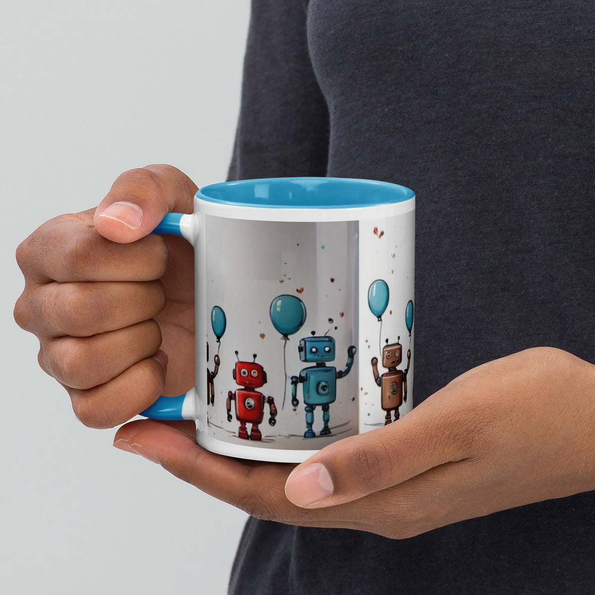 Robot Mug with Color Inside