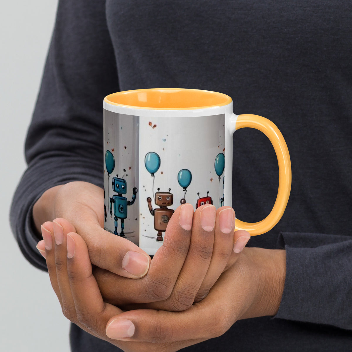 Robot Mug with Color Inside