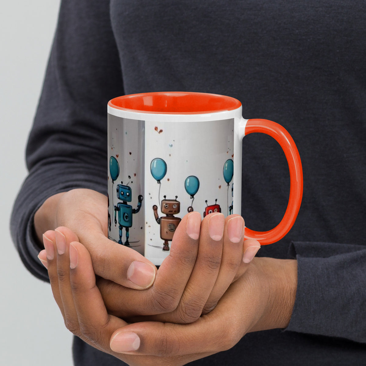 Robot Mug with Color Inside