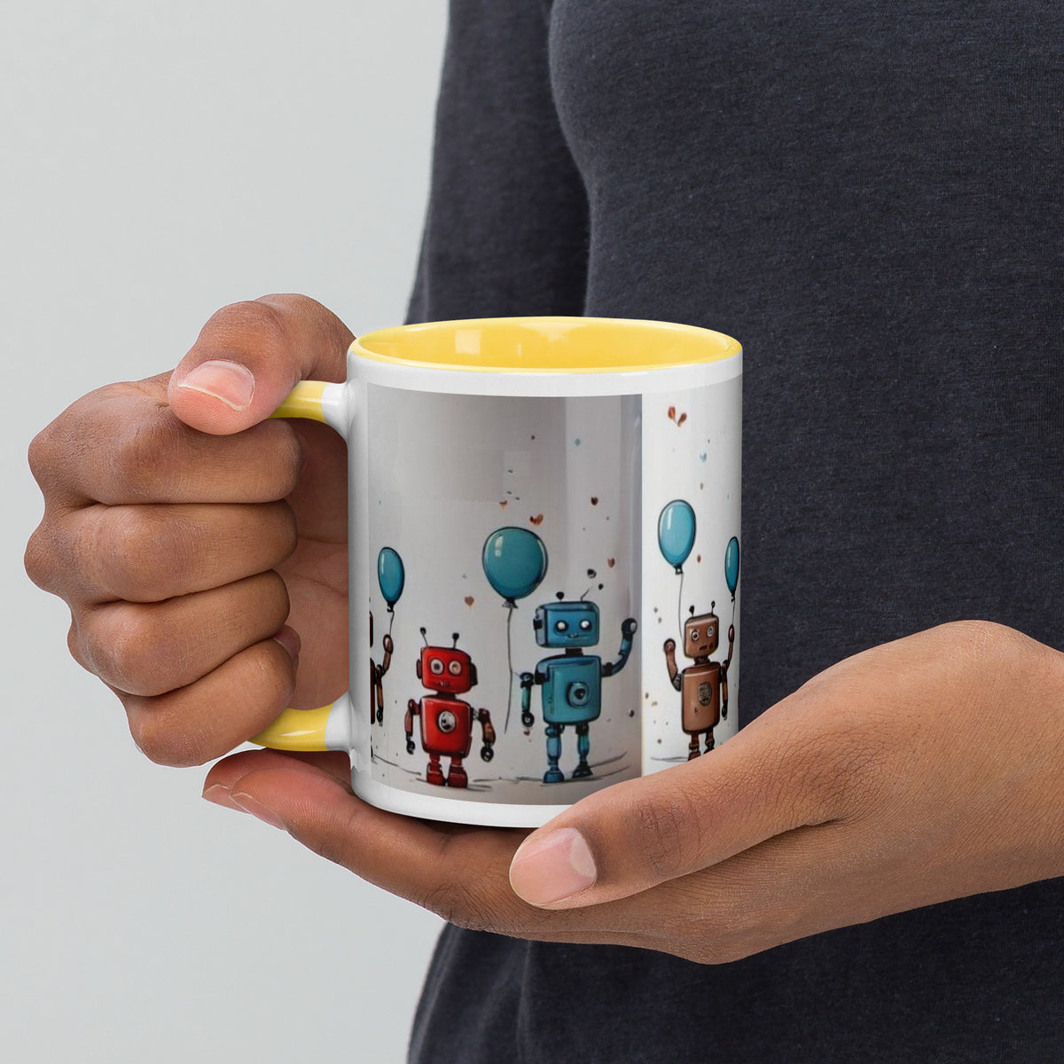 Robot Mug with Color Inside