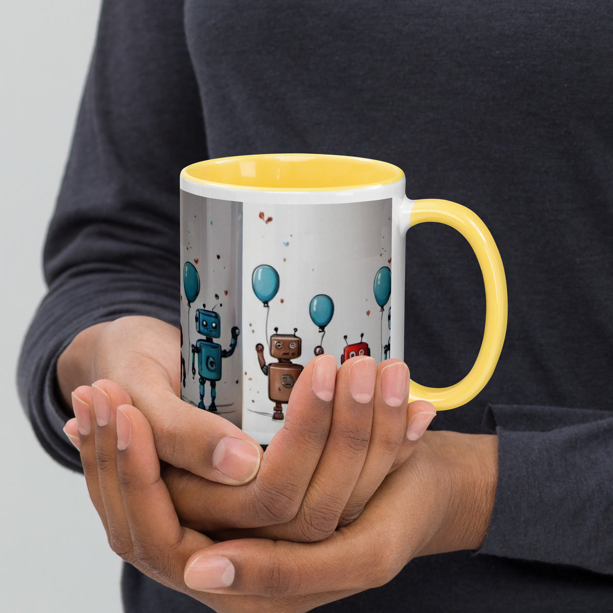 Robot Mug with Color Inside